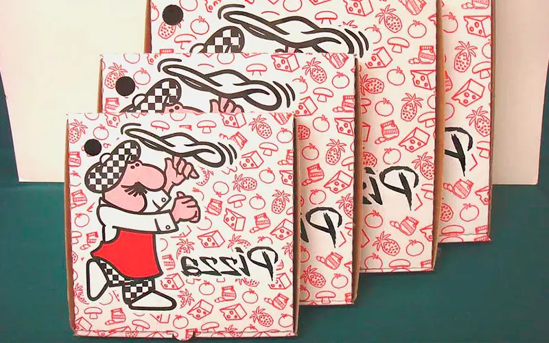 packaging impresión con diseño para  pizza